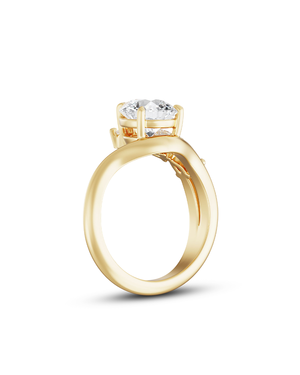 Helene- Pear Curved Unique Style Lab Grown Diamond Engagement Ring