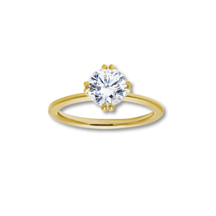 Solitaire Ring with 2.0 Ct Round Moissanite