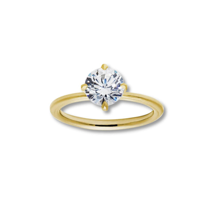 Solitaire Ring with 1.0 CT Round Moissanite
