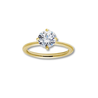Solitaire Ring with 1.0 CT Round Moissanite