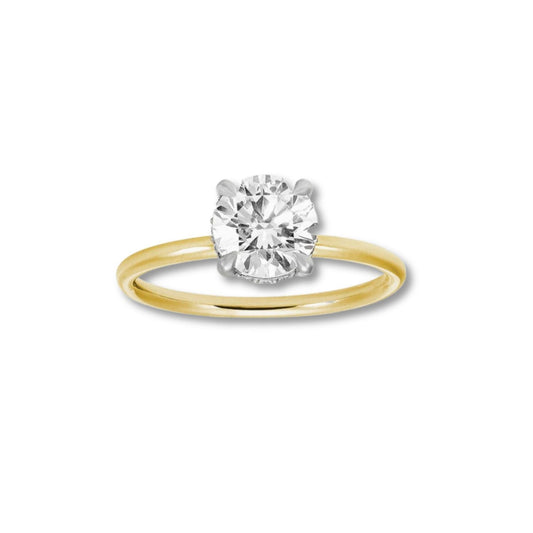 Hidden Halo Ring with 1.0 Ct Round Moissanite