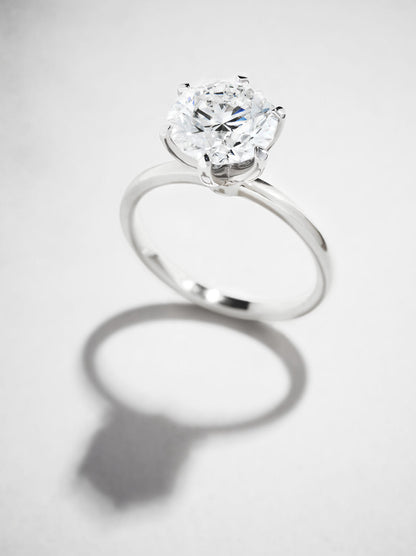 Solitaire Ring with 3.0 CT Round Cut Moissanite