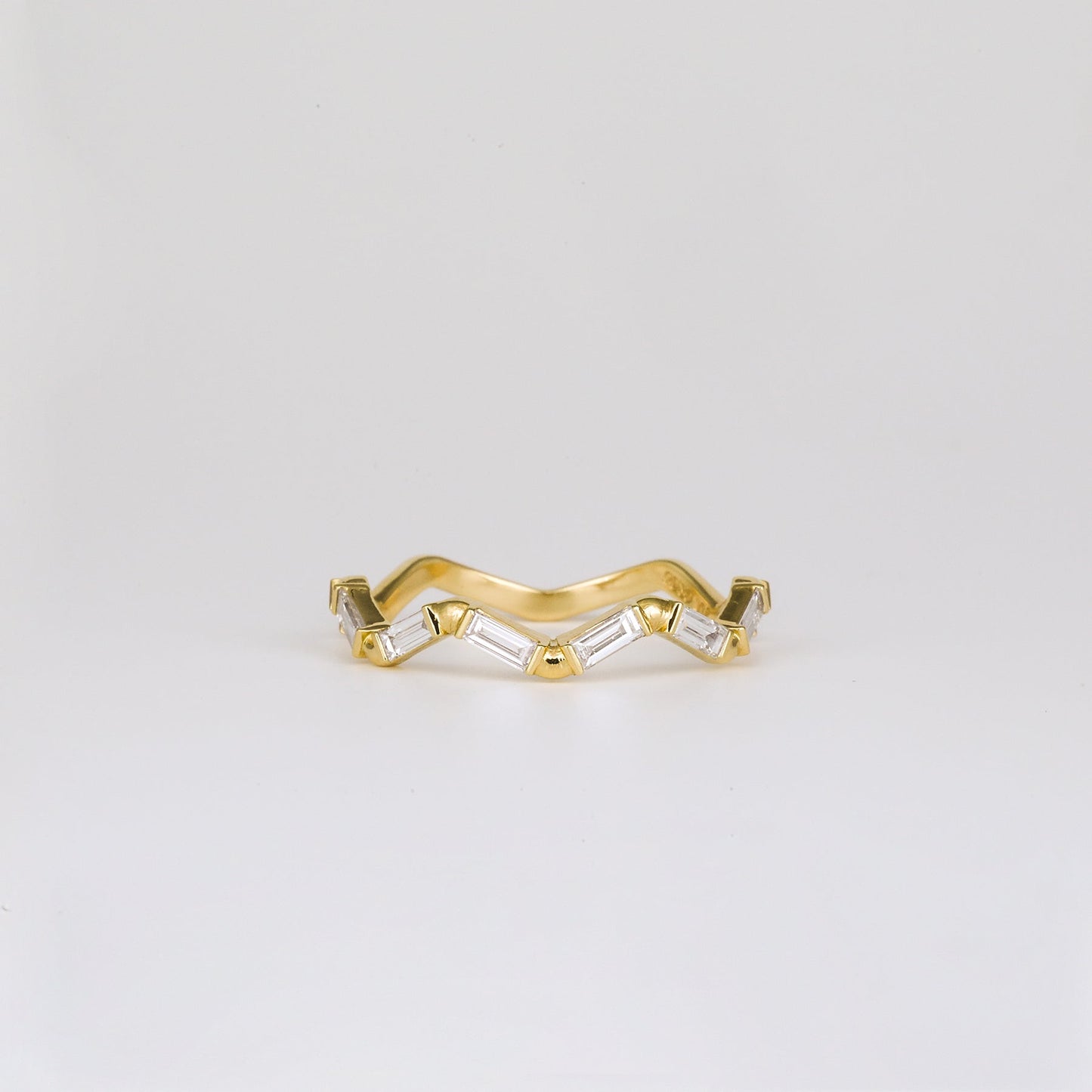 0.44 TCW Baguette Lab Grown Diamond Zig Zag Wedding Band