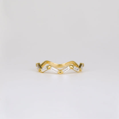 0.44 TCW Baguette Lab Grown Diamond Zig Zag Wedding Band