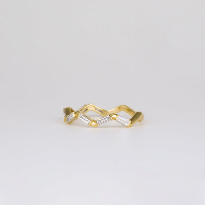 0.44 TCW Baguette Lab Grown Diamond Zig Zag Wedding Band