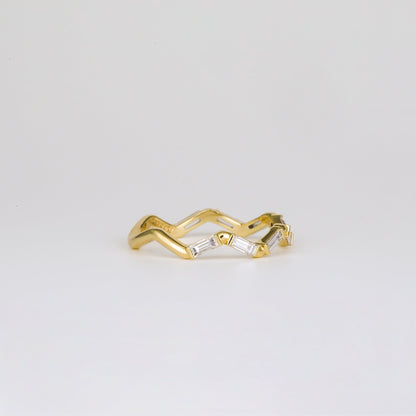 0.44 TCW Baguette Lab Grown Diamond Zig Zag Wedding Band