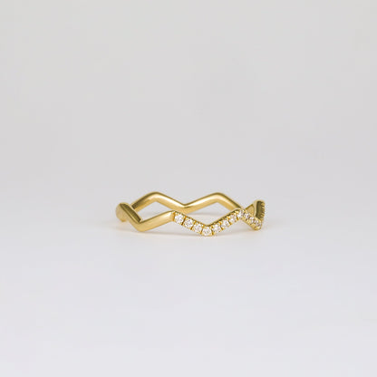 0.44 TCW Round Lab Grown Diamond Zig Zag Wedding Band