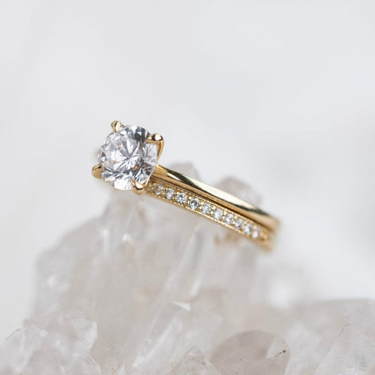 Solitaire Ring with 1.0 Ct Round Moissanite