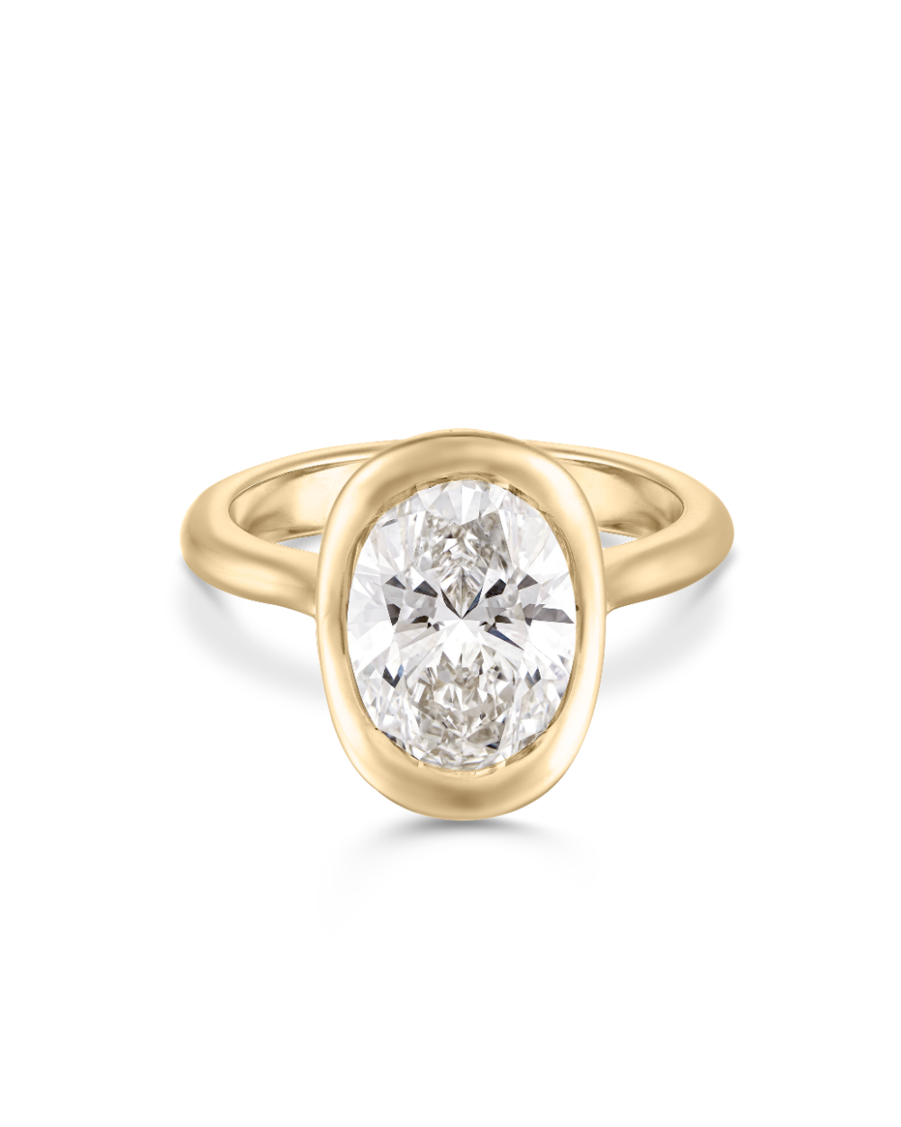 Vivienne- Oval Bezel Solitaire Style Lab Grown Diamond Engagement Ring