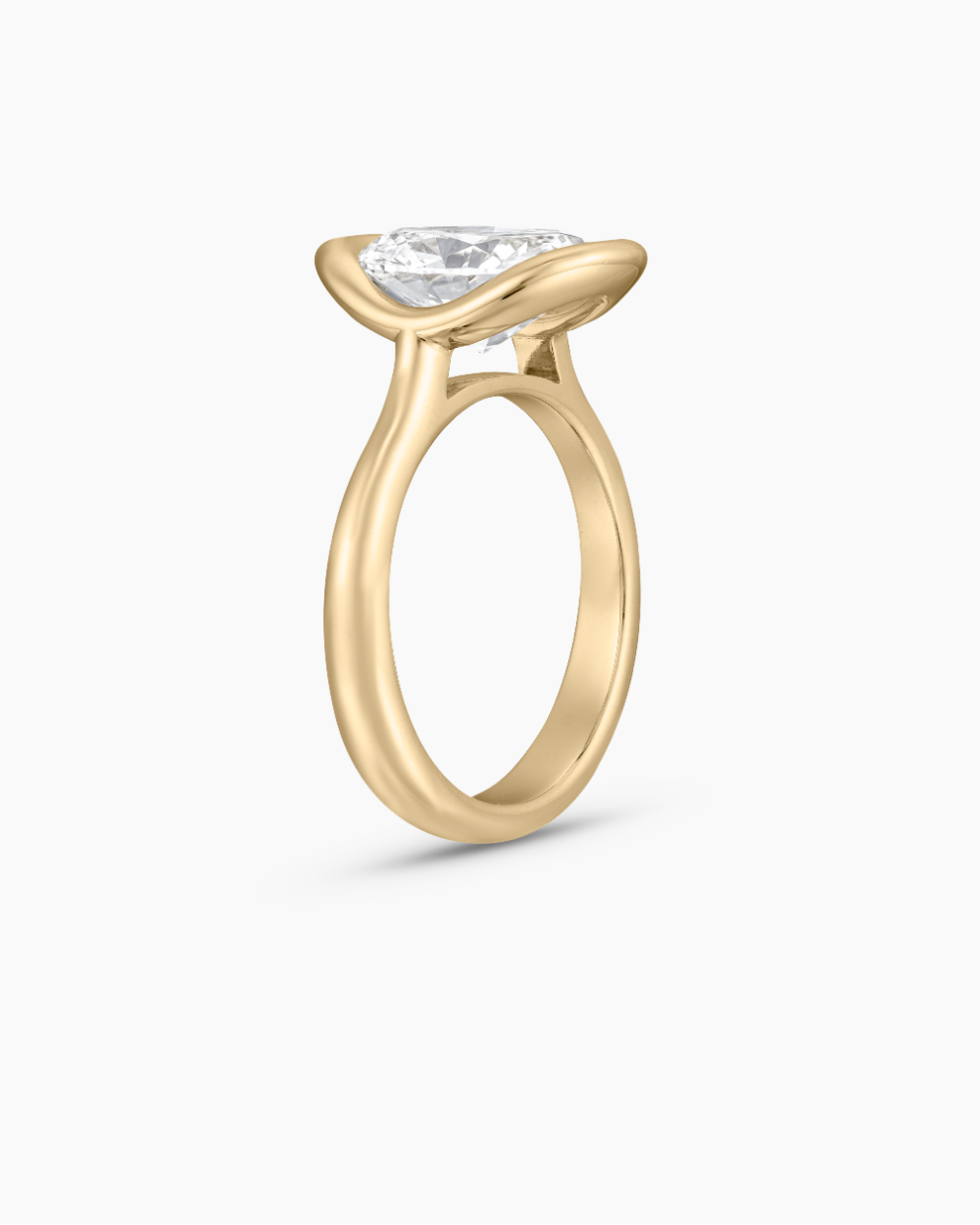 Vivienne- Oval Bezel Solitaire Style Lab Grown Diamond Engagement Ring