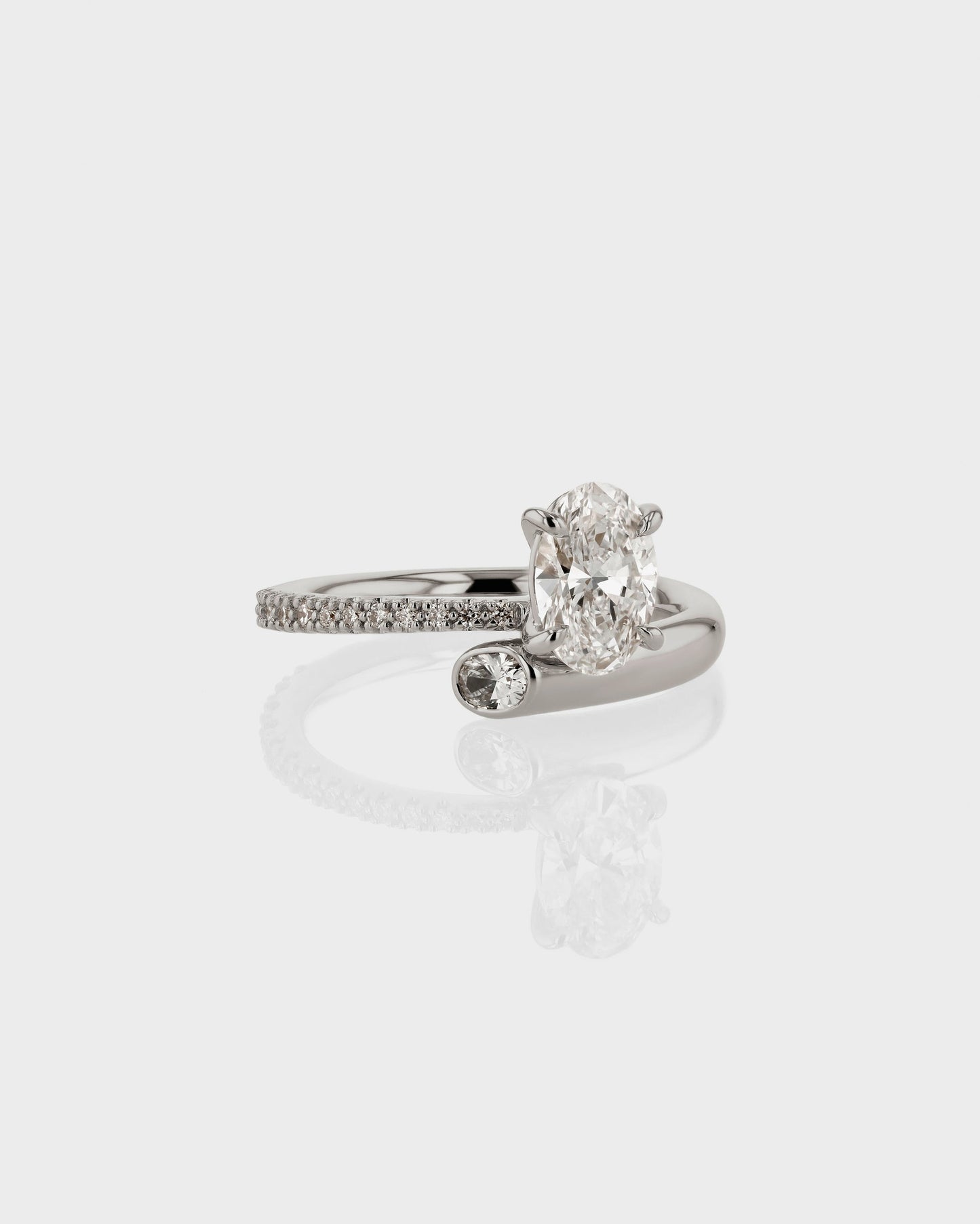 1.0-3.0 CT Oval Cut Lab Grown Diamond unique Engagement Ring