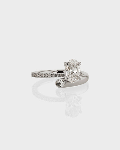 1.0-3.0 CT Oval Cut Lab Grown Diamond unique Engagement Ring