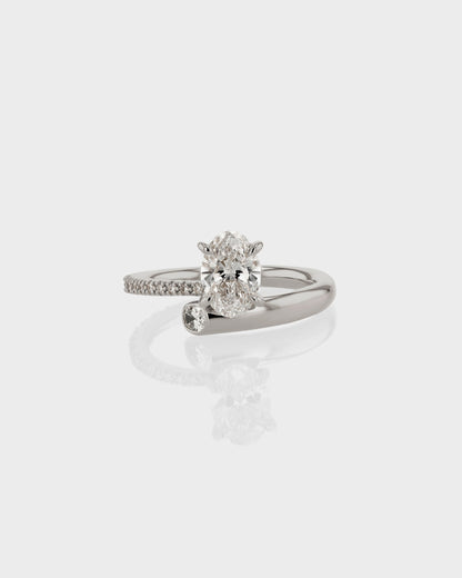 1.0-3.0 CT Oval Cut Lab Grown Diamond unique Engagement Ring