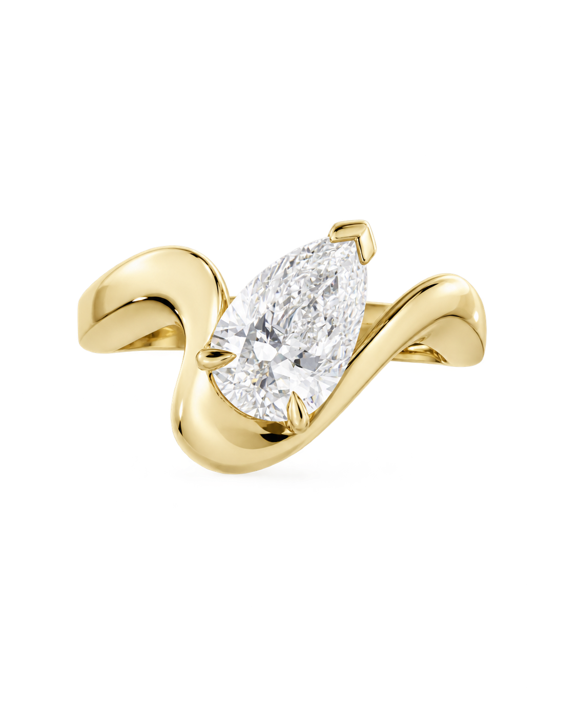 Lucette- Pear Unique Style Lab Grown Diamond Engagement Ring
