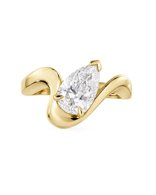 Lucette- Pear Unique Style Lab Grown Diamond Engagement Ring