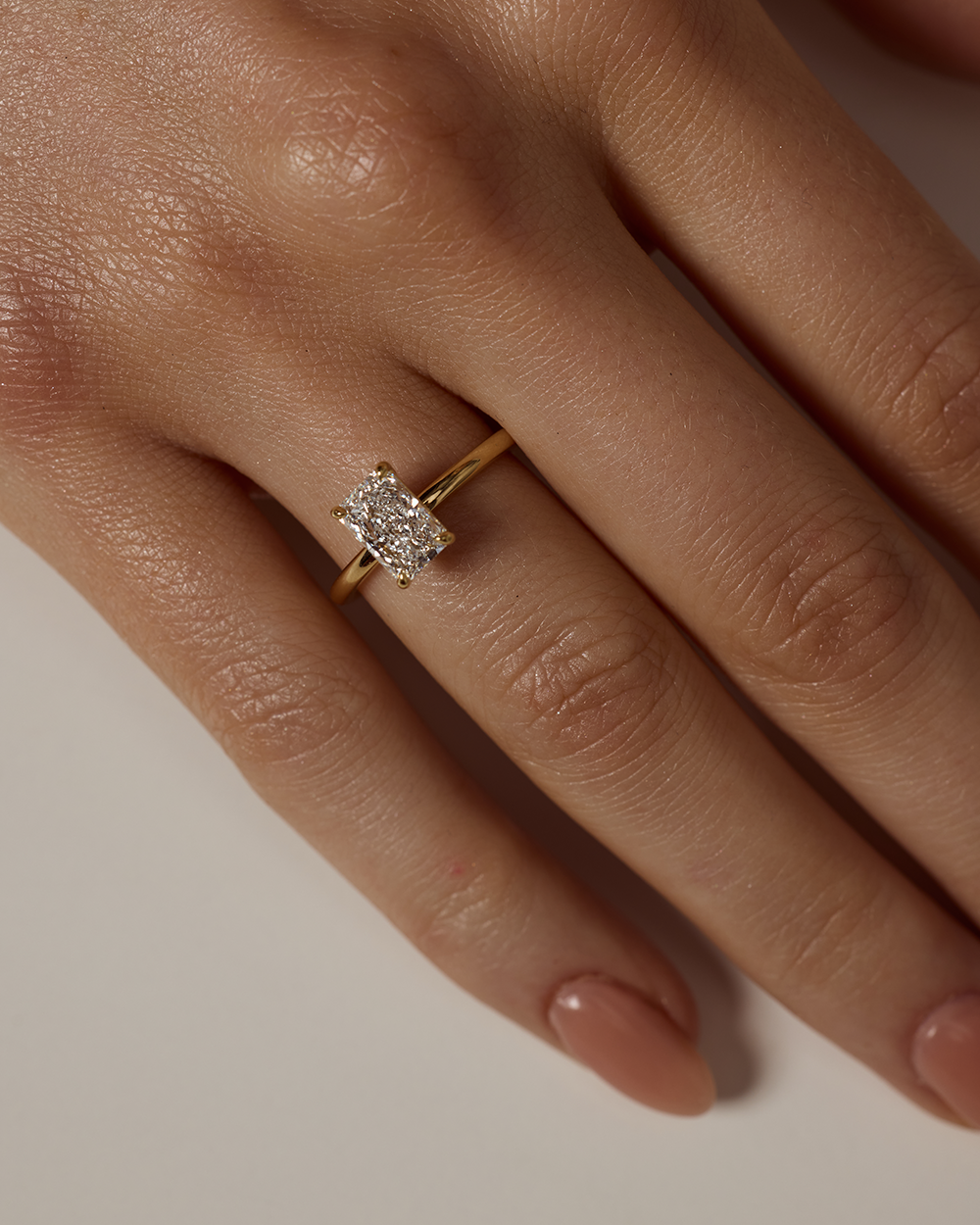 Adrienne- Radiant Solitaire Style Lab Grown Diamond Engagement Ring