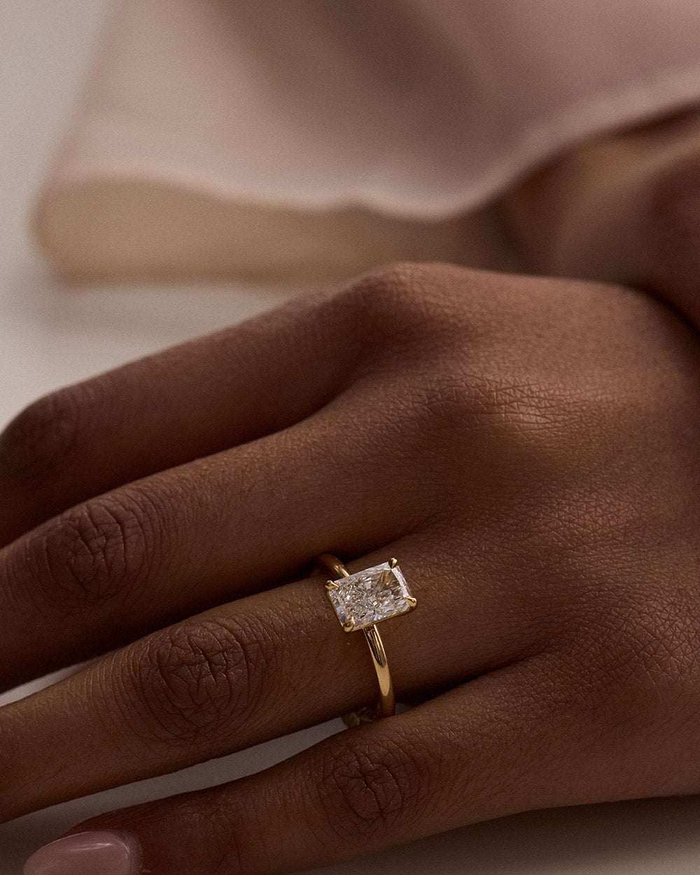 Adrienne- Radiant Solitaire Style Lab Grown Diamond Engagement Ring