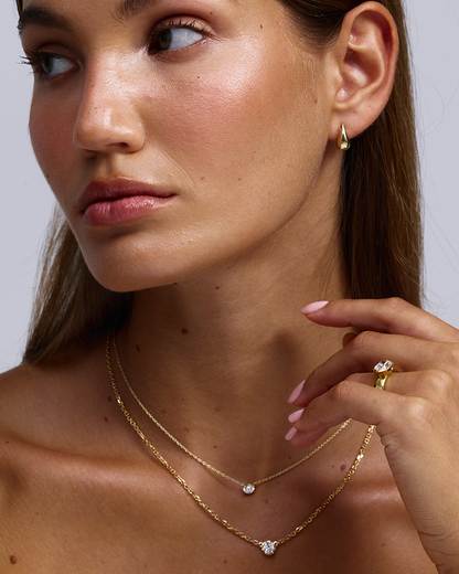 Noelle- East West Oval Half Bezel Solitaire Style Lab Grown Diamond Engagement Ring