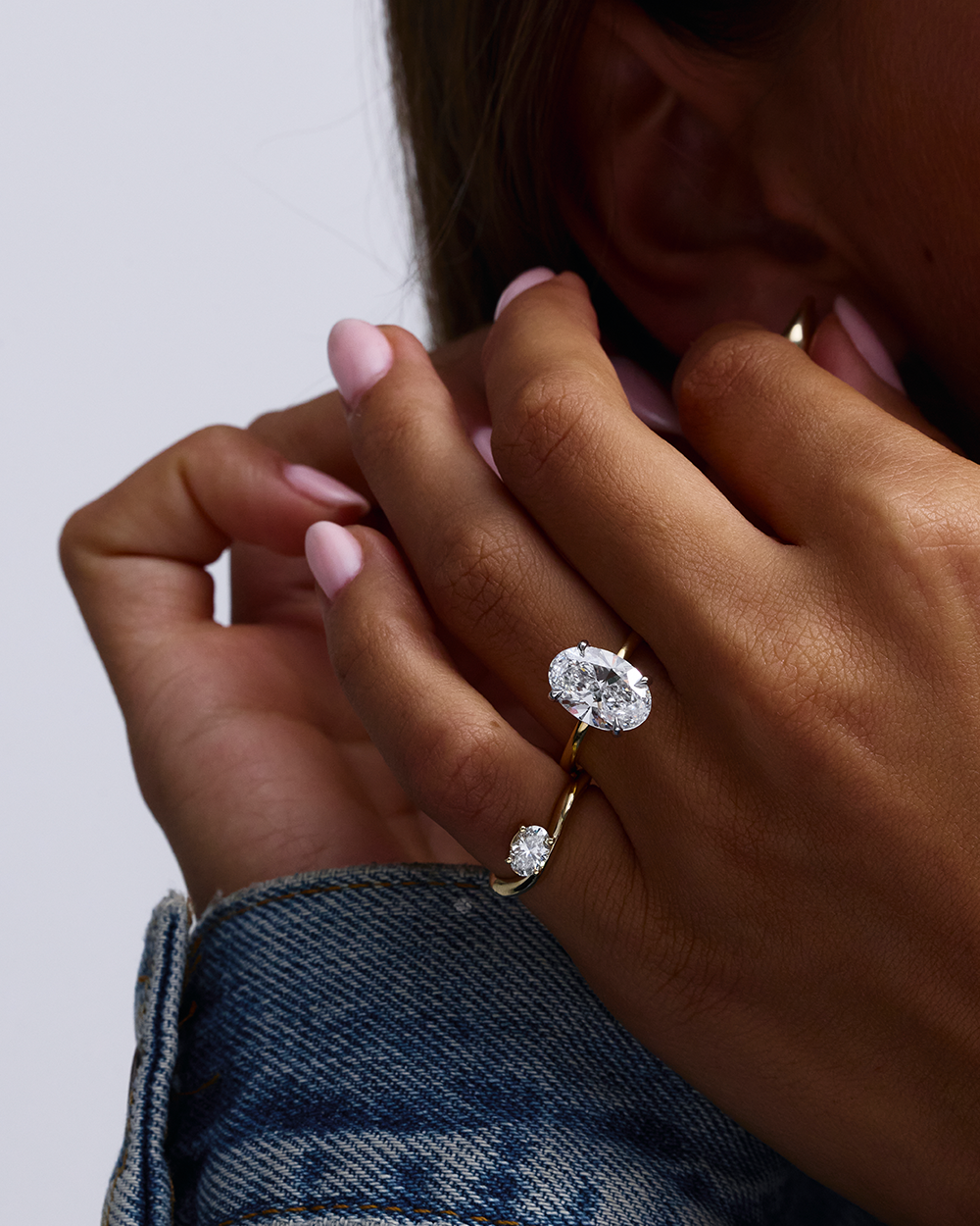 Faustine- Oval Solitaire Style Lab Grown Diamond Engagement Ring