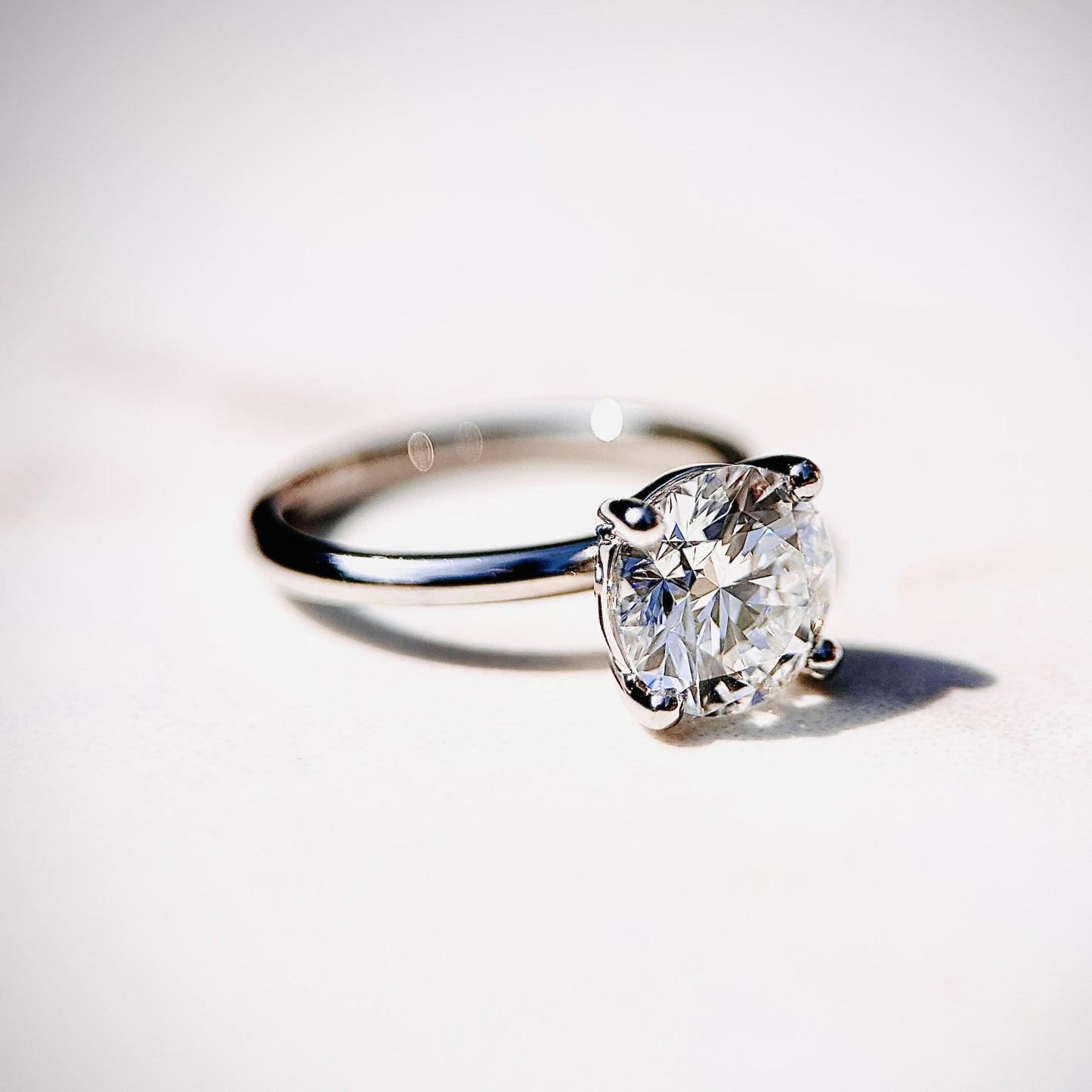 2.0 CT Round E/VS1 CVD Diamond Solitaire Engagement Ring