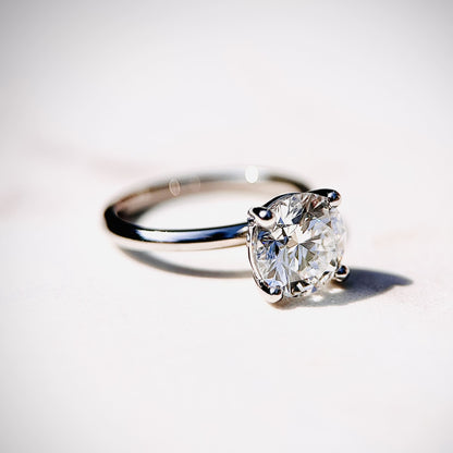 2.0 CT Round E/VS1 CVD Diamond Solitaire Engagement Ring