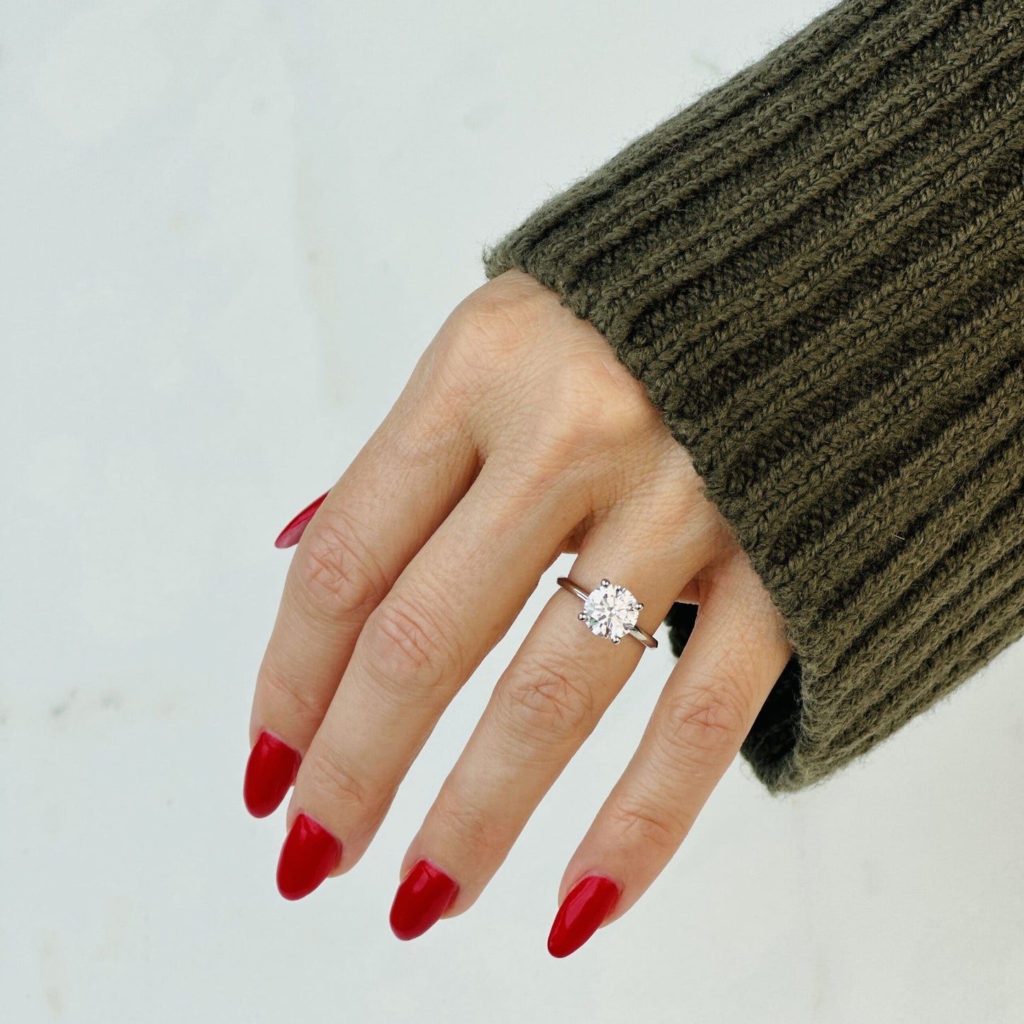 2.0 CT Round E/VS1 CVD Diamond Solitaire Engagement Ring