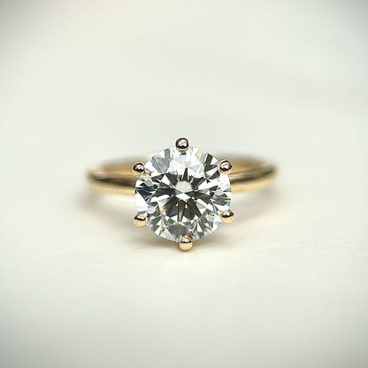 2.0 CT Round E/VS1 CVD Diamond Solitaire Engagement Ring