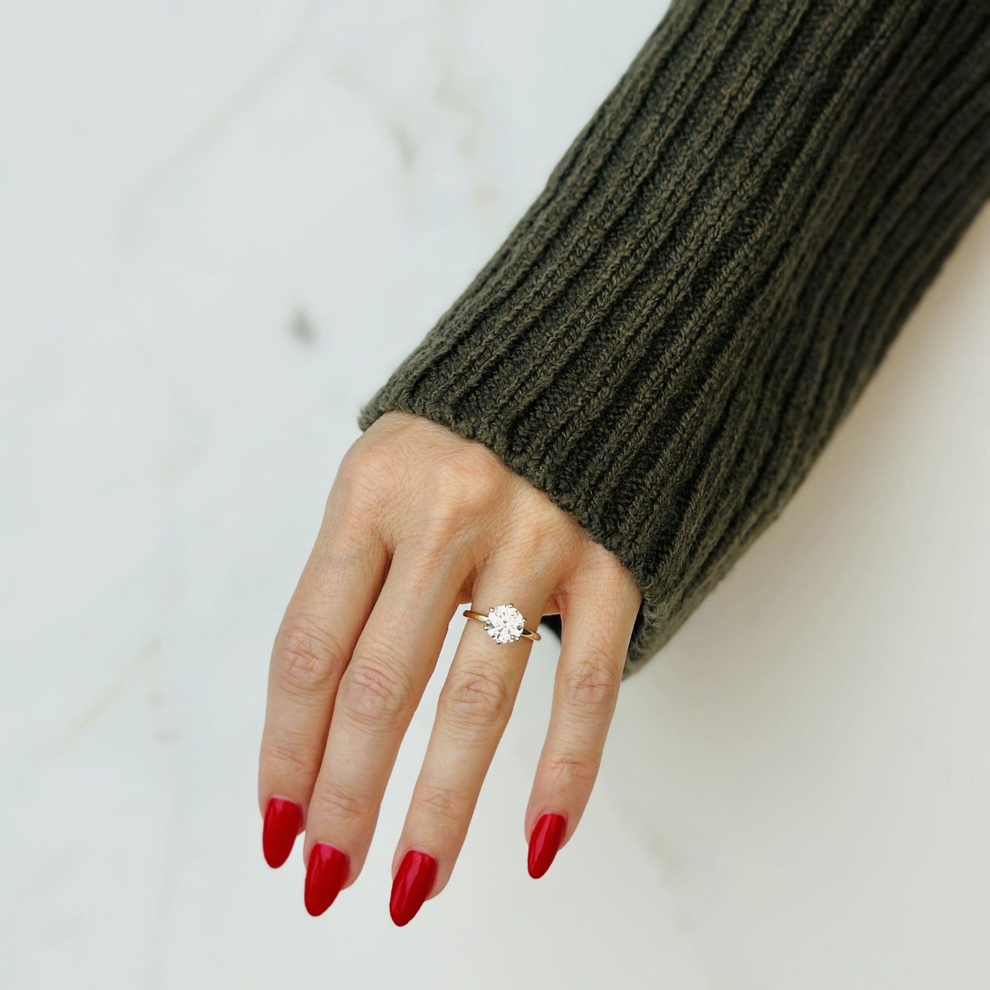 2.0 CT Round E/VS1 CVD Diamond Solitaire Engagement Ring