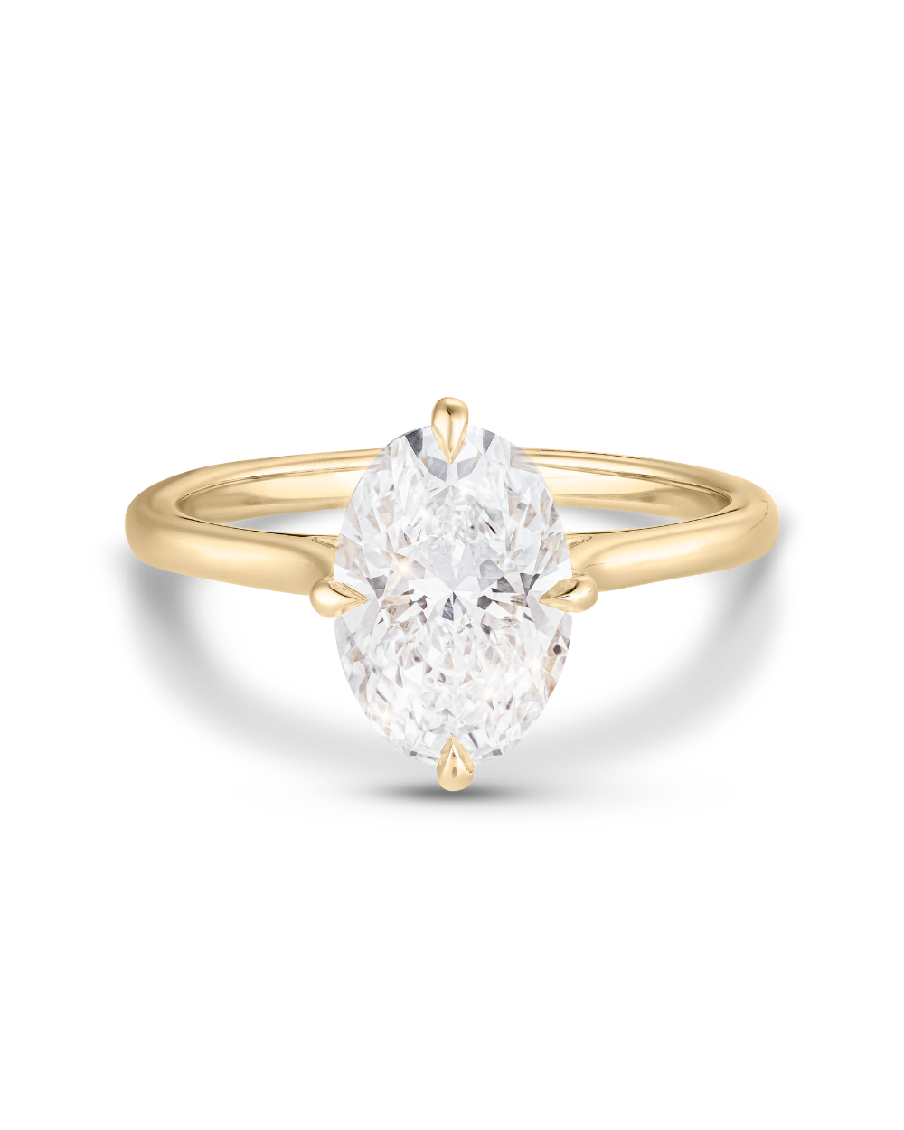 Clarisse- Oval Compass Prong Solitaire Style Lab Grown Diamond Engagement Ring