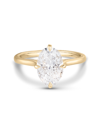 Clarisse- Oval Compass Prong Solitaire Style Lab Grown Diamond Engagement Ring