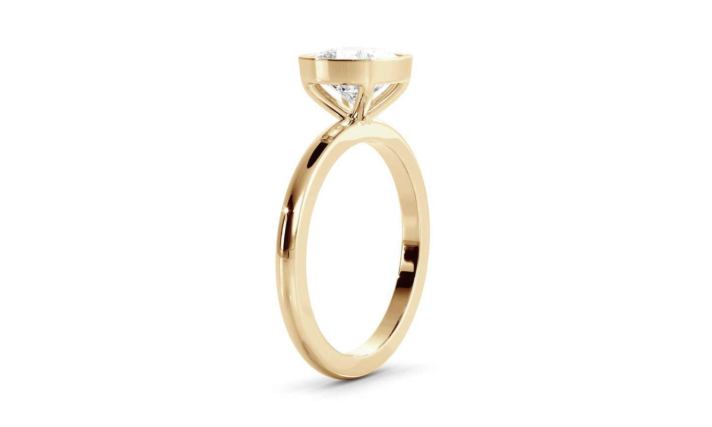 Bezel Ring with 1.0 CT Cushion Moissanite