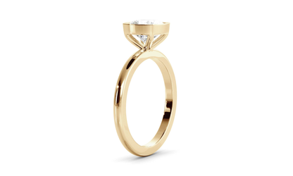 Bezel Ring with 1.0 CT Cushion Moissanite