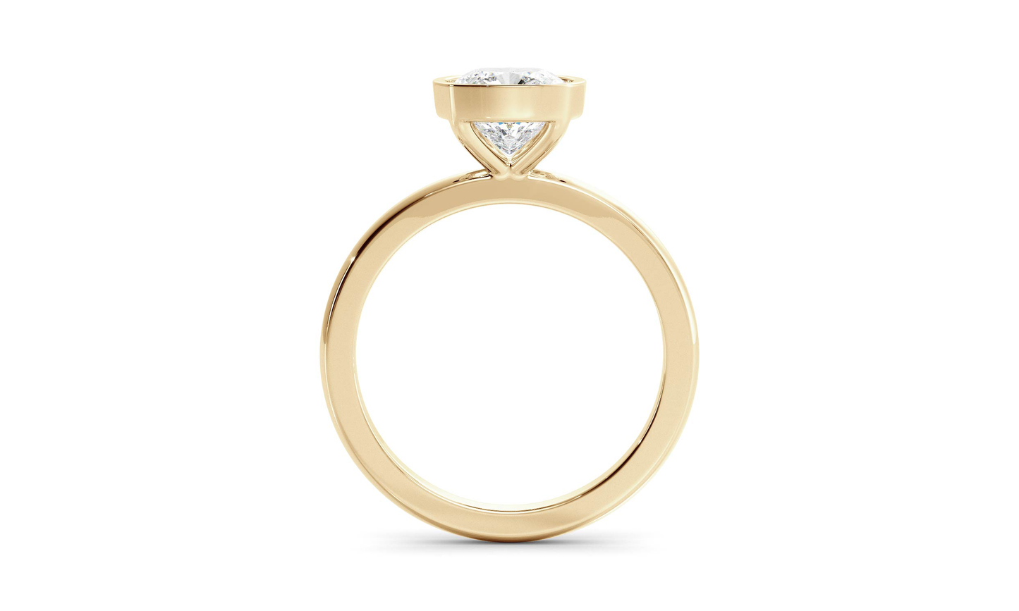 Bezel Ring with 1.0 CT Cushion Moissanite