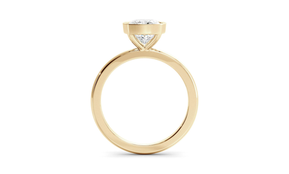 Bezel Ring with 1.0 CT Cushion Moissanite