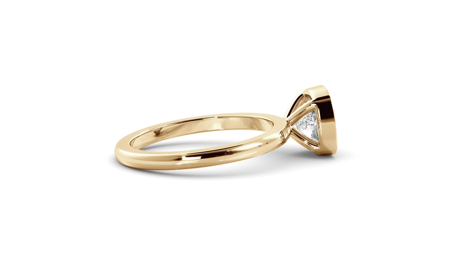 Bezel Ring with 1.0 CT Cushion Moissanite