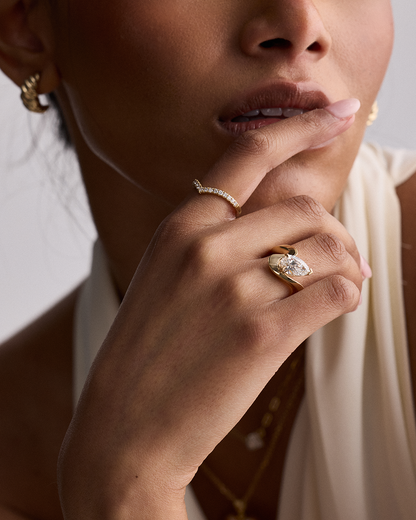 Lucette- Pear Unique Style Lab Grown Diamond Engagement Ring