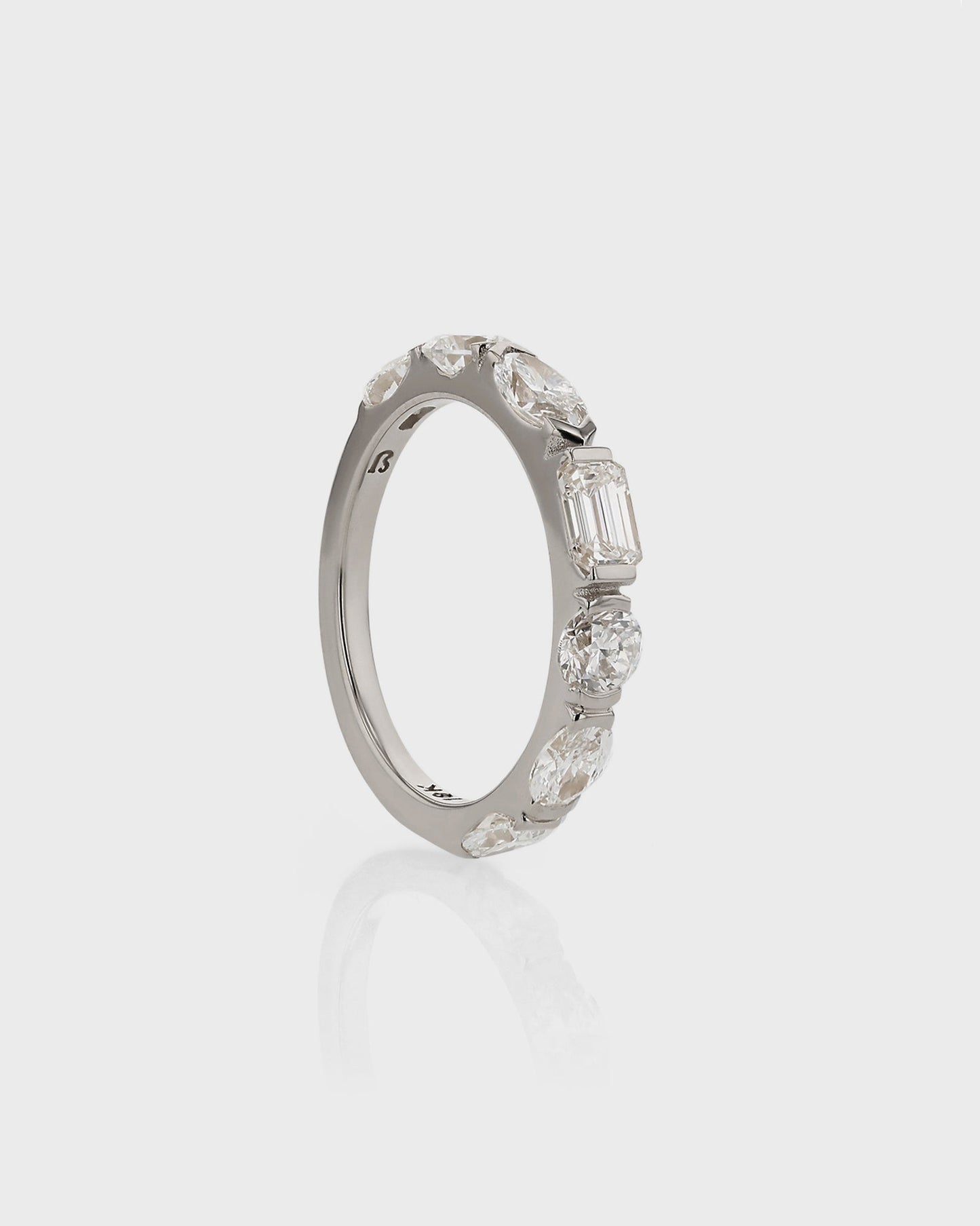 0.40 TCW Round ,Oval ,Marquise ,Emerald Pear EF- VVS Diamond Cluster Wedding Band