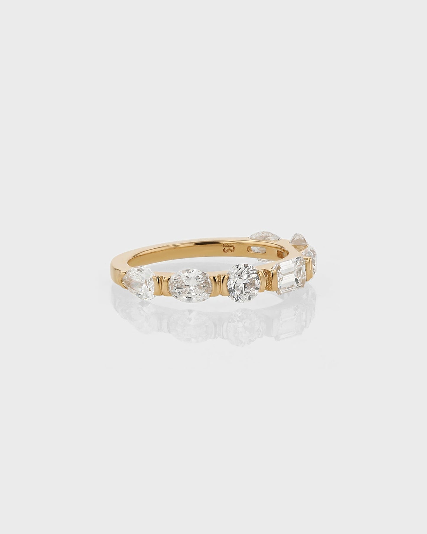 0.40 TCW Round ,Oval ,Marquise ,Emerald Pear EF- VVS Diamond Cluster Wedding Band
