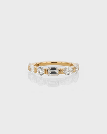 0.40 TCW Round ,Oval ,Marquise ,Emerald Pear EF- VVS Diamond Cluster Wedding Band