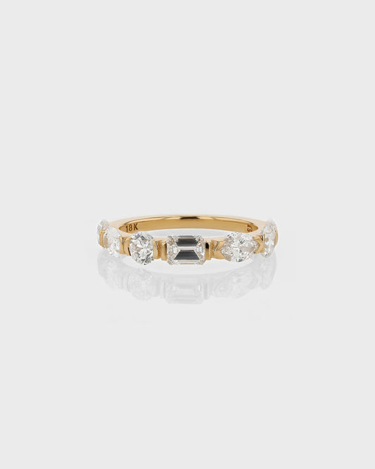 0.40 TCW Round ,Oval ,Marquise ,Emerald Pear EF- VVS Diamond Cluster Wedding Band