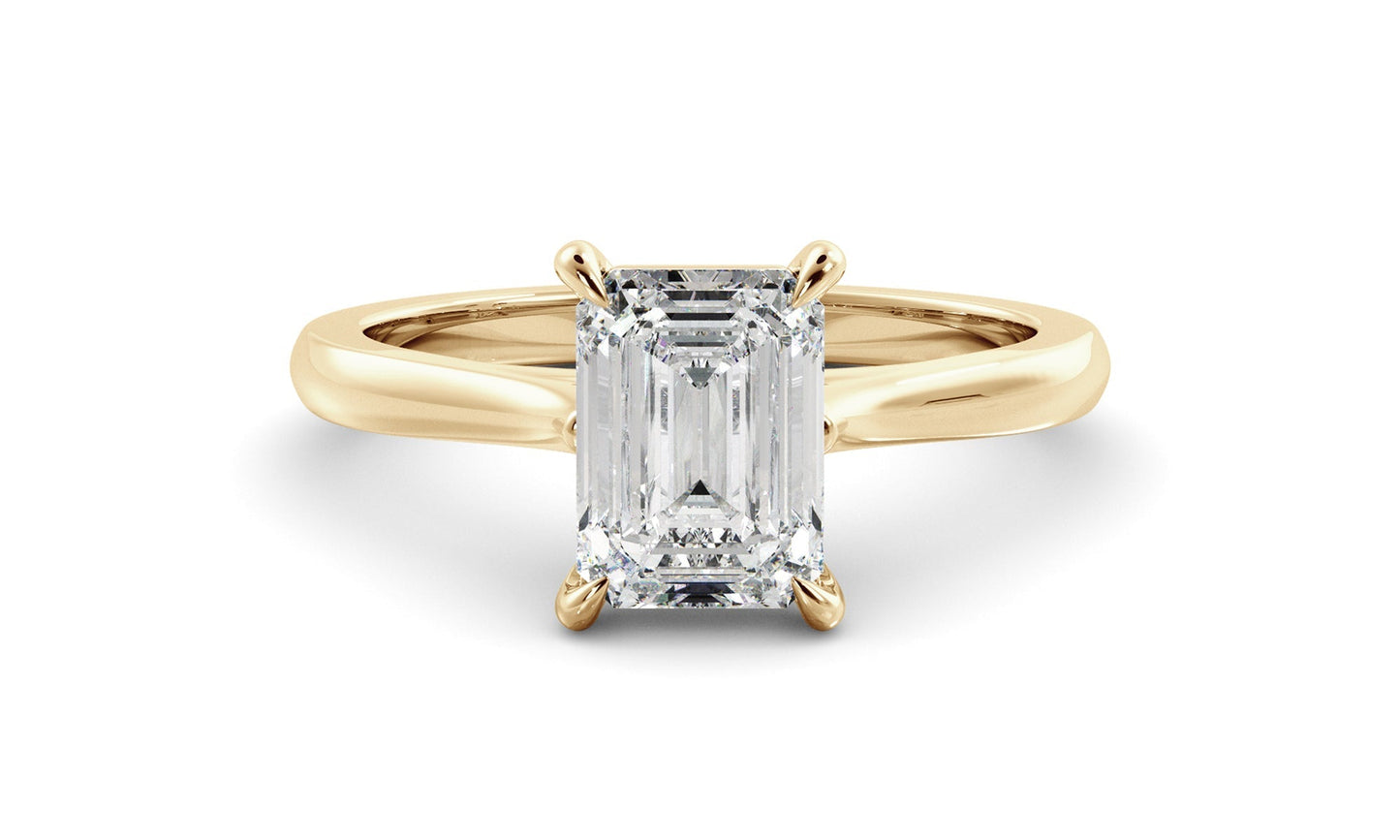 Solitaire Ring with 1.20 CT Emerald Moissanite