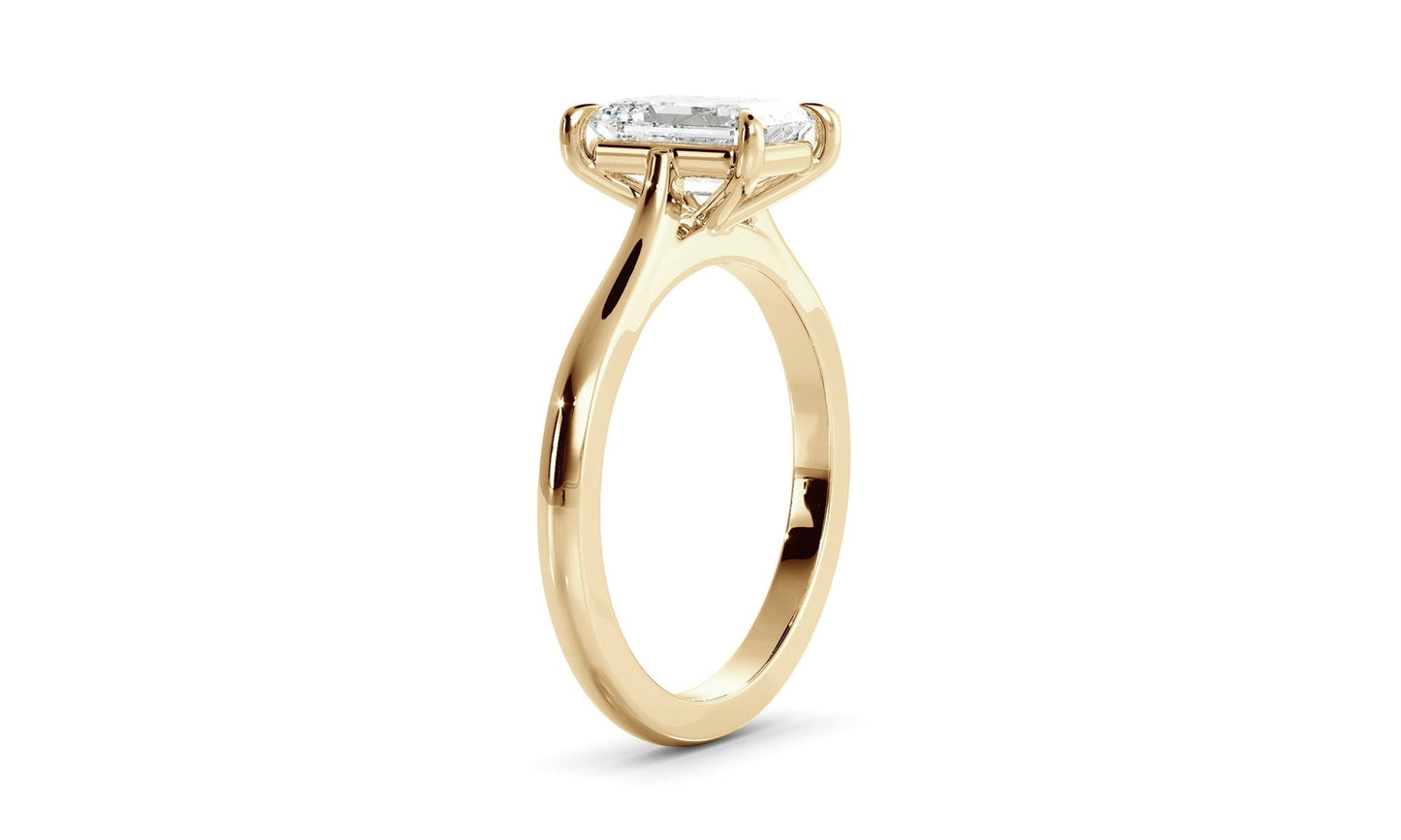 Solitaire Ring with 1.20 CT Emerald Moissanite