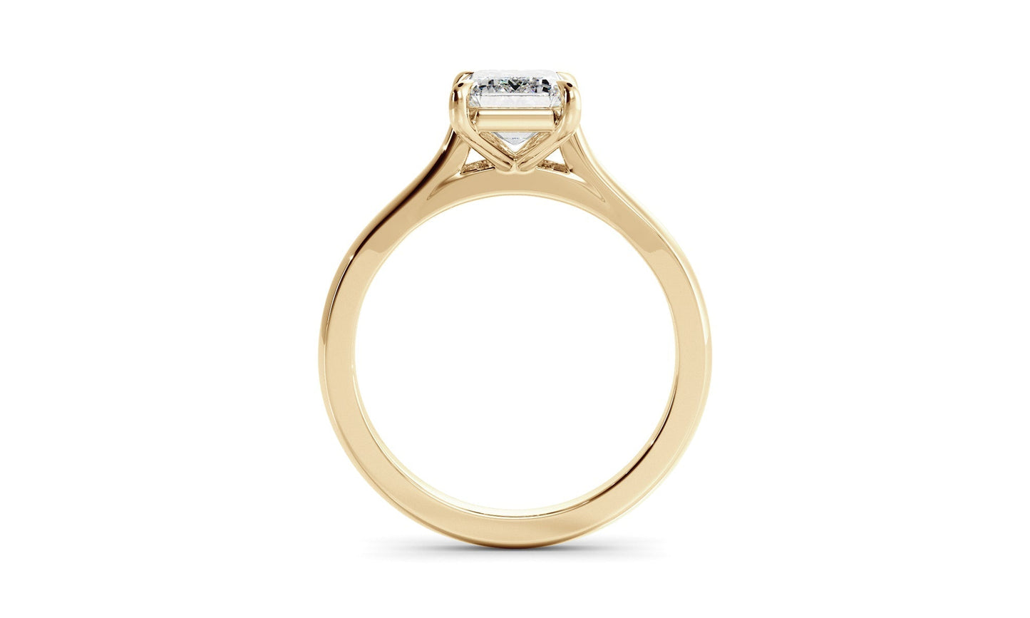 Solitaire Ring with 1.20 CT Emerald Moissanite