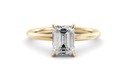 Solitaire Ring with 2.0 CT Emerald Moissanite