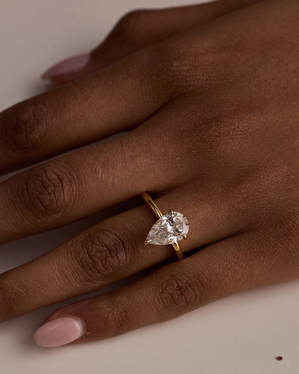 Yvette- Pear Solitaire Style Lab Grown Diamond Engagement Ring