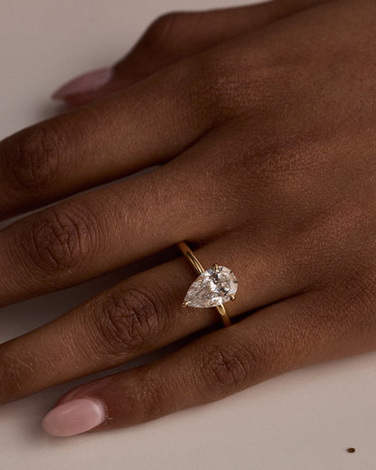 Yvette- Pear Solitaire Style Lab Grown Diamond Engagement Ring