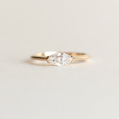 0.5 CT East To West Marquise F/VS1 CVD Diamond Engagement Ring