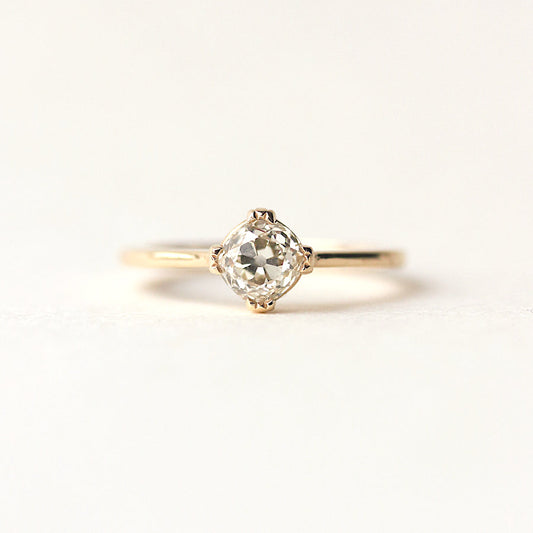 0.70–2.70 CT old mine cushion cut CVD lab grown diamond solitaire ring, F color, VS1 clarity, vintage-style prong setting