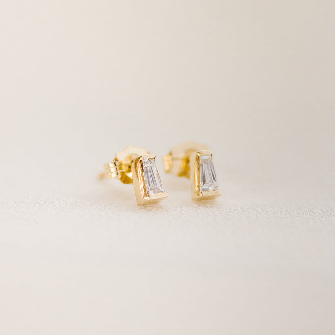 Baguette Moissanite Simple Earrings
