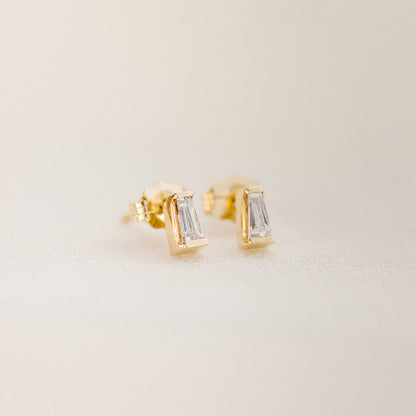 Baguette Moissanite Simple Earrings